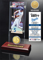 George Brett Hall of Fame Ticket & Bronze Coin Acrylic Desk Top