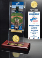 Kansas City Royals World Series Ticket & Bronze Coin Acrylic Desktop