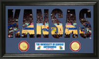 University of Kansas Basketball Word Art Bronze Coin Panoramic Photo Mint