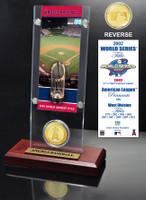 Los Angeles Angels World Series Ticket & Bronze Coin Acrylic Desktop