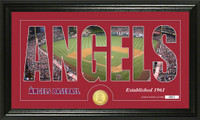 Los Angeles Angels Silhouette Bronze Coin Panoramic Photo Mint