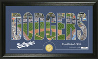 Los Angeles Dodgers Silhouette Bronze Coin Panoramic Photo Mint