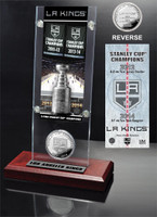 LA Kings 2-time Stanley Cup Champions Ticket & Minted Coin Acrylic Desk Top