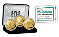 Miami Dolphins 2-time Super Bowl Champions Gold Game Coin Set