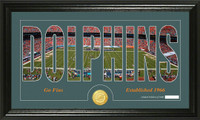 Miami Dolphins Silhouette Bronze Coin Panoramic Photo Mint
