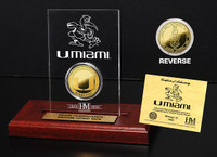 Miami Hurricanes 24KT Gold Coin Etched Acrylic