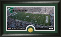 Michigan State University Stadium Bronze Coin Panoramic Photo Mint