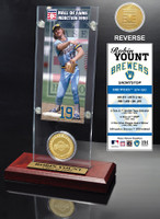 Robin Yount Hall of Fame Ticket & Bronze Coin Acrylic Desk Top