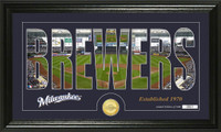 Milwaukee Brewers Silhouette Bronze Coin Panoramic Photo Mint