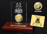 Milwaukee Bucks 24KT Gold Coin Etched Acrylic