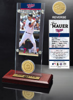 Joe Mauer Ticket & Minted Coin Acrylic Desk Top