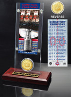 Montreal Canadiens 24x Stanley Cup Champions Ticket and Bronze Coin Acrylic Display