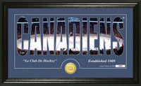 Montreal Canadiens Silhouette Bronze Coin Panoramic Photo Mint