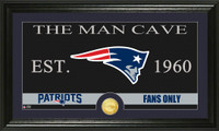    New England Patriots The Man Cave Bronze Coin Panoramic Photo Mint