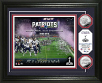     New England Patriots Super BowlxLIX Champions Silver Coin Photo Mint