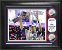 Tom Brady Super BowlxLIX Champion Trophy Silver Coin Photo Mint