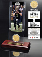 Drew Brees Ticket & Bronze Coin Acrylic Desk Top