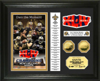 New Orleans Saints Super BowlxLIV Champs 24KT Gold Coin Banner Photo Mint