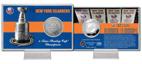 New York Islanders Stanley Cup History Silver Coin Card