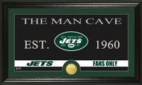 New York Jets Man Cave Bronze Coin Panoramic Photo Mint