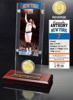 Carmelo Anthony Ticket & Bronze Coin Acrylic Desk Top
