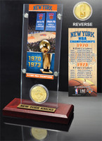 New York Knicks 2-time NBA Champions Bronze Coin Ticket Acrylic