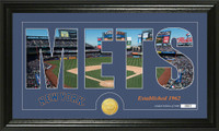 New York Mets Silhouette Bronze Coin Panoramic Photo Mint