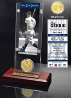 Lou Gehrig Ticket & Bronze Coin Acrylic Desk Top