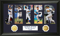 Derek Jeter Word Art Bronze Coin Panoramic  Photo Mint