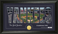 New York Yankees Silhouette Bronze Coin Panoramic Photo Mint