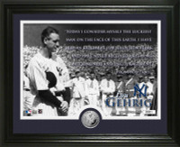Lou Gehrig Speech Silver Coin Photo Mint