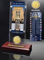 New York Yankees World Series Ticket & Bronze Coin Acrylic Desk Top