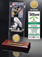Reggie Jackson Hall of Fame Ticket & Bronze Coin Acrylic Desk Top