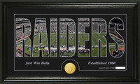 Oakland Raiders Silhouette Bronze Coin Panoramic Photo Mint
