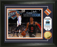 Russell Westbrook 2015 All-Star Game Used Net Gold Coin Photo Mint