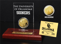 University of Oklahoma 24KT Gold Coin Etched Acrylic