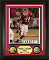 Adrian Peterson University of Oklahoma 24KT Gold Coin Photo Mint