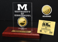 Ole Miss Rebels 24KT Gold Coin Etched Acrylic