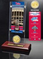 Philadelphia Phillies World Series Ticket & Bronze Coin Acrylic Desk Top