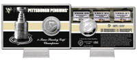 Pittsburgh Penguins Stanley Cup History Silver Coin Card