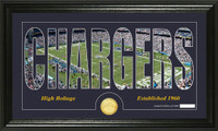 San Diego Chargers Silhouette Bronze Coin Panoramic Photo Mint