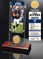 Phillip Rivers Ticket & Bronze Coin Acrylic Desk Top