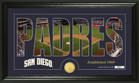 San Diego Padres Silhouette Bronze Coin Panoramic Photo Mint