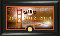 San Francisco Giants 3-time World Series Champions Bronze Coin Panoramic Photo Mint