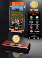 San Francisco Giants 8-time WS Champs Ticket Acrylic & Coin
