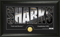 San Jose Sharks Silhouette Bronze Coin Panoramic Photo Mint