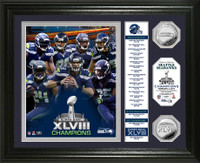Seattle Seahawks Super Bowl 48 Champions Banner Silver Coin Photo Mint