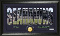 Seattle Seahawks Silhouette Bronze Coin Panoramic Photo Mint