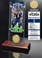 Russell Wilson Ticket & Bronze Coin Acrylic Desk Top