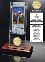Seattle Seahawks Super Bowl 48 Champions Ticket & Bronze Coin Desktop Acrylic
